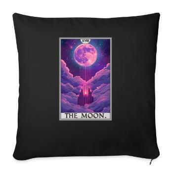 Tarotkarten Tarotkarte The Moon Der Mond - Sofakissenbezug 45 x 45 cm - Schwarz - Vorne