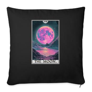 Tarotkarten Tarotkarte The Moon Der Mond - Sofakissenbezug 45 x 45 cm - Schwarz - Vorne
