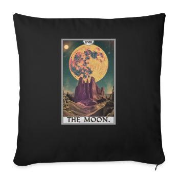 Tarotkarten Tarotkarte The Moon Der Mond - Sofakissenbezug 45 x 45 cm - Schwarz - Vorne