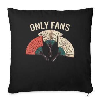 Drôle Fans Vintage Fan Humour Rétro Graphique - Housse de coussin décorative 45 x 45 cm - noir - Devant