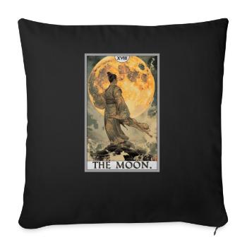 Tarotkarten Tarotkarte The Moon Der Mond - Sofakissenbezug 45 x 45 cm - Schwarz - Vorne