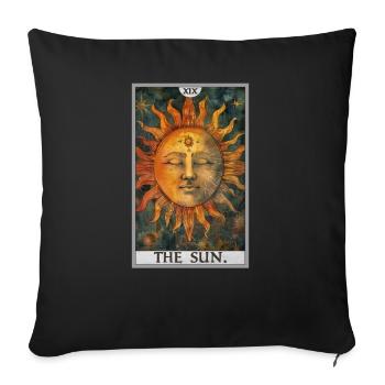 Carte de tarot Carte de tarot Le soleil Le soleil - Housse de coussin décorative 45 x 45 cm - noir - Devant