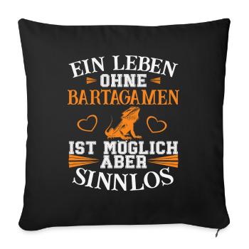 A life without bearded dragons - Sofa pillowcase 17,3'' x 17,3'' (45 x 45 cm) - black - Front