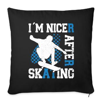 Art de planche à roulettes pour garçons filles hommes cadeaux de planche à roulettes - Housse de coussin décorative 45 x 45 cm - noir - Devant