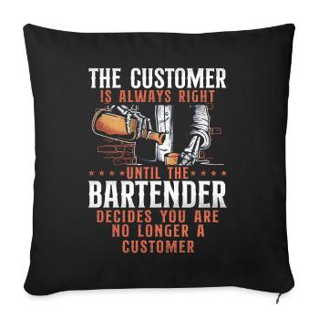 Barman Mixologue Le Client - Housse de coussin décorative 45 x 45 cm - noir - Devant