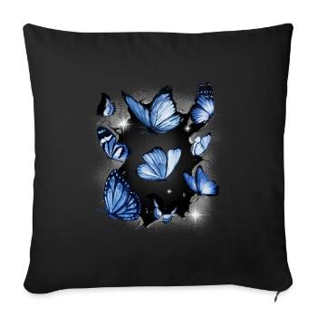 Butterflies Butterfly Insect Insects - Sofa pillowcase 17,3'' x 17,3'' (45 x 45 cm) - black - Front