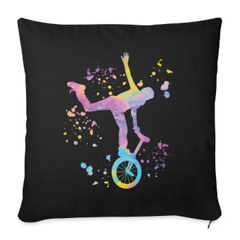 Unicyclist unicycle unicycle - Sofa pillowcase 17,3'' x 17,3'' (45 x 45 cm) - black - Front