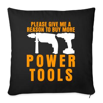 Power Tool Joke Electric Tools - Sofa pillowcase 17,3'' x 17,3'' (45 x 45 cm) - black - Front
