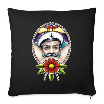 Sailor Barber Mustache Sailor Mustache - Sofa pillowcase 17,3'' x 17,3'' (45 x 45 cm) - black - Front