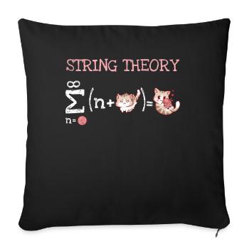 String Theorie Nerd Schrödingers Katze - Sofakissenbezug 45 x 45 cm - Schwarz - Vorne