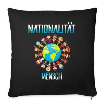 contre le racisme, contre la droite, contre les nazis, l’amour - Housse de coussin décorative 45 x 45 cm - noir - Devant