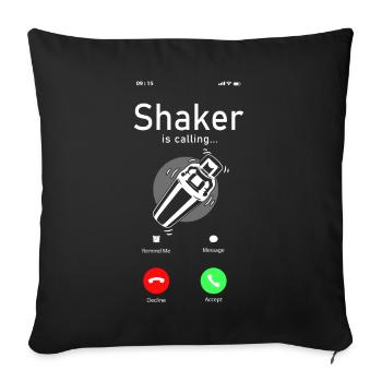 Barman Mixologue Affichage du téléphone - Housse de coussin décorative 45 x 45 cm - noir - Devant