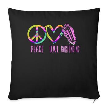 Bartender Mixologist Tie Dye Peace - Sofakissenbezug 45 x 45 cm - Schwarz - Vorne