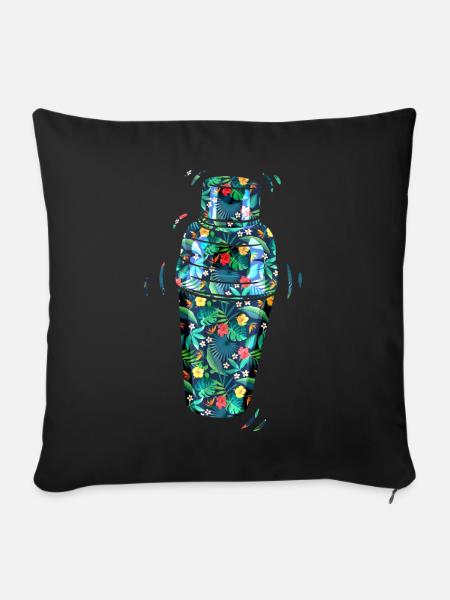 Bartender Mixologist Floral - Sofakissenbezug 45 x 45 cm - Schwarz