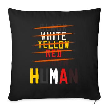 contre le racisme, contre la droite, contre les nazis, l’amour - Housse de coussin décorative 45 x 45 cm - noir - Devant