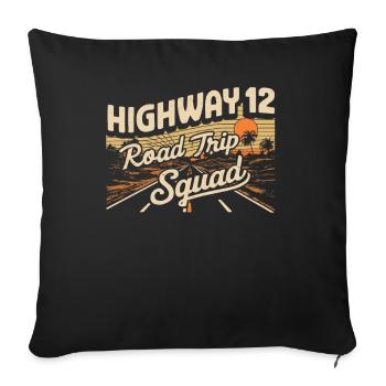 Highway 12 Road Trip Squad Sunset - Housse de coussin décorative 45 x 45 cm - noir - Devant