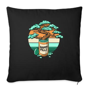 Happy Pills Penjing Indoor Bonsai Bonsai Pots - Sofa pillowcase 17,3'' x 17,3'' (45 x 45 cm) - black - Front