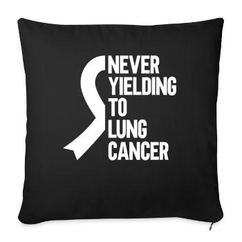 Guerrier du cancer du poumon Sensibilisation au cancer du poumon - Housse de coussin décorative 45 x 45 cm - noir - Devant