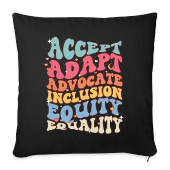 Journée de sensibilisation à l’autisme Cadeau autiste - Housse de coussin décorative 45 x 45 cm - noir - Devant