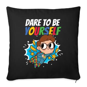 Autism Awareness Day Autistic Gift - Sofa pillowcase 17,3'' x 17,3'' (45 x 45 cm) - black - Front