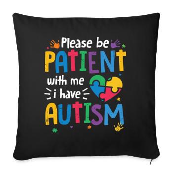 Autism - Sofa pillowcase 17,3'' x 17,3'' (45 x 45 cm) - black - Front