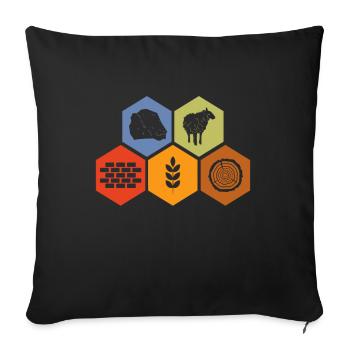 Board Game Board Games Game Night Games Gift - Sofa pillowcase 17,3'' x 17,3'' (45 x 45 cm) - black - Front