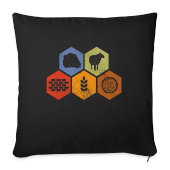 Board game - Sofa pillowcase 17,3'' x 17,3'' (45 x 45 cm) - black - Front
