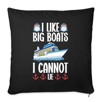 Croisière Crusader Bateau de croisière Cadeau - Housse de coussin décorative 45 x 45 cm - noir - Devant