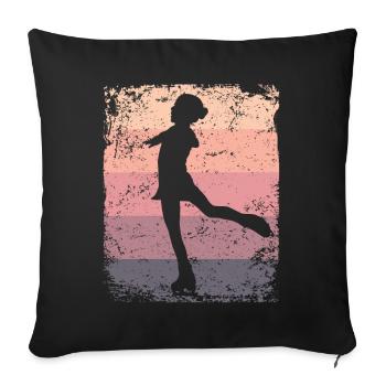 Figure Skating Figure Skating Ice Skating - Sofa pillowcase 17,3'' x 17,3'' (45 x 45 cm) - black - Front
