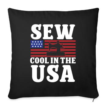 Tailor Sew Cool In The Usa Sewing Seamstress - Sofa pillowcase 17,3'' x 17,3'' (45 x 45 cm) - black - Front