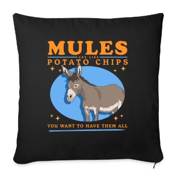 Maultier Muli Maultiere Maulesel Geschenk - Sofakissenbezug 45 x 45 cm - Schwarz - Vorne