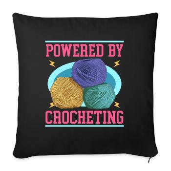 Crochet Crochet Crochet Crochet Fil Cadeau - Housse de coussin décorative 45 x 45 cm - noir - Devant
