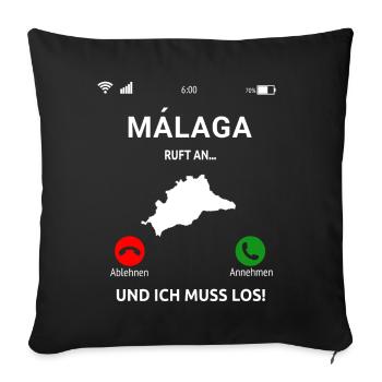 Málaga Andalusien Spanien Urlaub Malaga - Sofakissenbezug 45 x 45 cm - Schwarz - Vorne