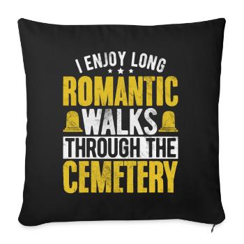 J’aime les longues promenades romantiques, l’embaumement amusant - Housse de coussin décorative 45 x 45 cm - noir - Devant