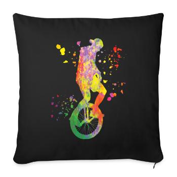 Unicyclist unicycle unicycle - Sofa pillowcase 17,3'' x 17,3'' (45 x 45 cm) - black - Front
