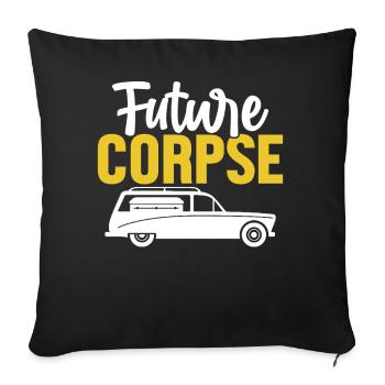 Future Corpse Drôle Morticien Embaumement Funérailles - Housse de coussin décorative 45 x 45 cm - noir - Devant