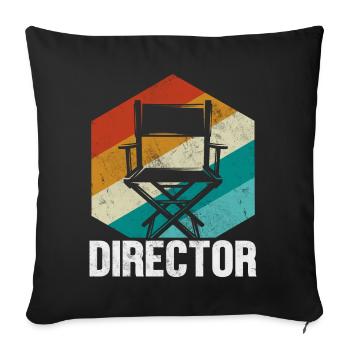 Réalisateur Drôle Cinématographie Rétro Vintage - Housse de coussin décorative 45 x 45 cm - noir - Devant