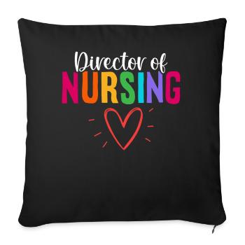 Directeur des soins infirmiers Soins infirmiers médicaux RN Healthcare - Housse de coussin décorative 45 x 45 cm - noir - Devant