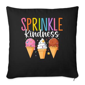 Streusel Freundlichkeit Lustiges Eis Gelato Gefroren - Sofakissenbezug 45 x 45 cm - Schwarz - Vorne