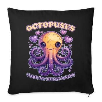 Funny Octopus Cephalopod Squid Gift - Sofa pillowcase 17,3'' x 17,3'' (45 x 45 cm) - black - Front