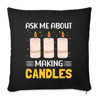 Bougies Candle Maker Candle Maker Cadeau - Housse de coussin décorative 45 x 45 cm - noir - Devant