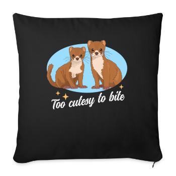 Weasel Mouse Weasel Hermännchen Gift - Sofa pillowcase 17,3'' x 17,3'' (45 x 45 cm) - black - Front