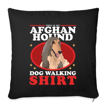 Lévrier afghan chien chien propriétaire cadeau - Housse de coussin décorative 45 x 45 cm - noir - Devant