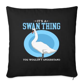 Schwan Schwäne Schwanenliebhaber Geschenk - Sofakissenbezug 45 x 45 cm - Schwarz - Vorne