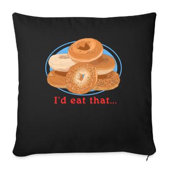 Bagel Bagel Pain Beigel Cadeau - Housse de coussin décorative 45 x 45 cm - noir - Devant