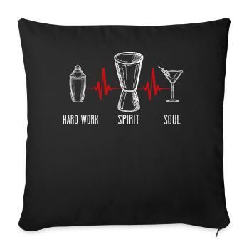 Barman Mixologue Travail acharné - Housse de coussin décorative 45 x 45 cm - noir - Devant
