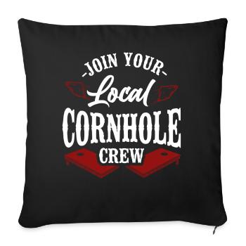 Cornhole Team Bean Bag Player - Sofakissenbezug 45 x 45 cm - Schwarz - Vorne