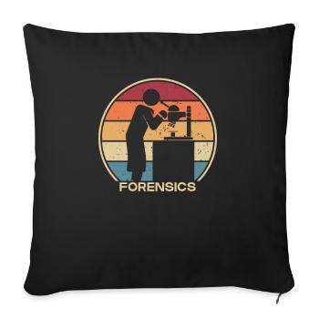 Rétro Science Psychologie Profileur ADN Médico-légal - Housse de coussin décorative 45 x 45 cm - noir - Devant