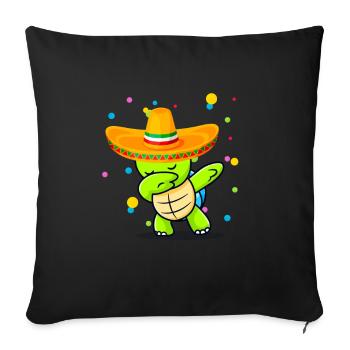 Mexican Dabbing Turtle Cinco de Mayo - Sofa pillowcase 17,3'' x 17,3'' (45 x 45 cm) - black - Front