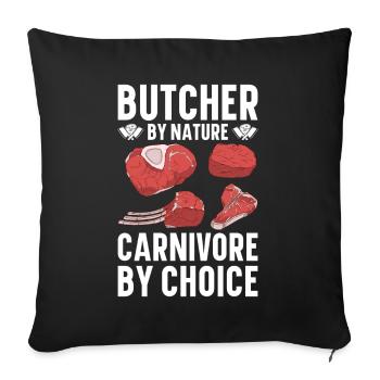 Boucherie, boucherie, boucherie, boucherie - Housse de coussin décorative 45 x 45 cm - noir - Devant